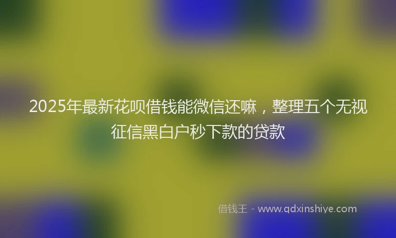 2025年最新花呗借钱能微信还嘛，整理五个无视征信黑白户秒下款的贷款