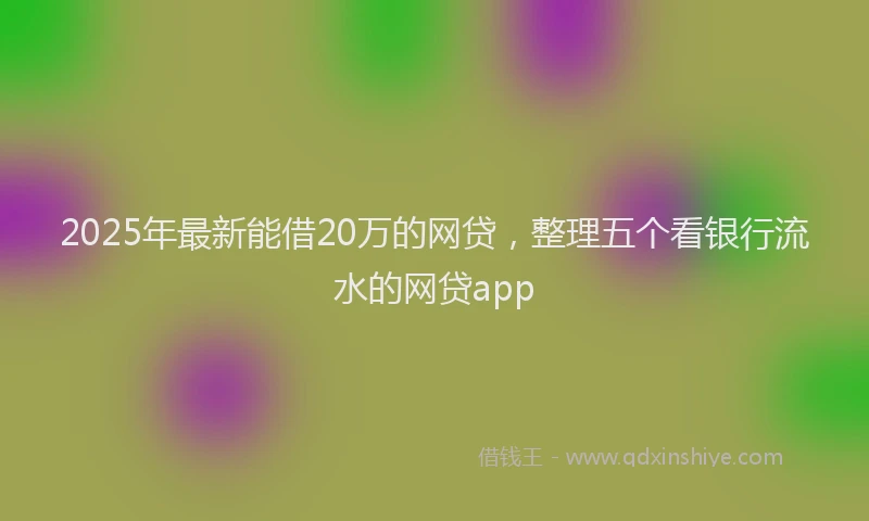 2025年最新能借20万的网贷，整理五个看银行流水的网贷app