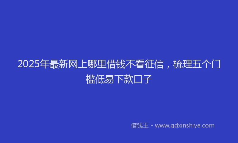2025年最新网上哪里借钱不看征信，梳理五个门槛低易下款口子