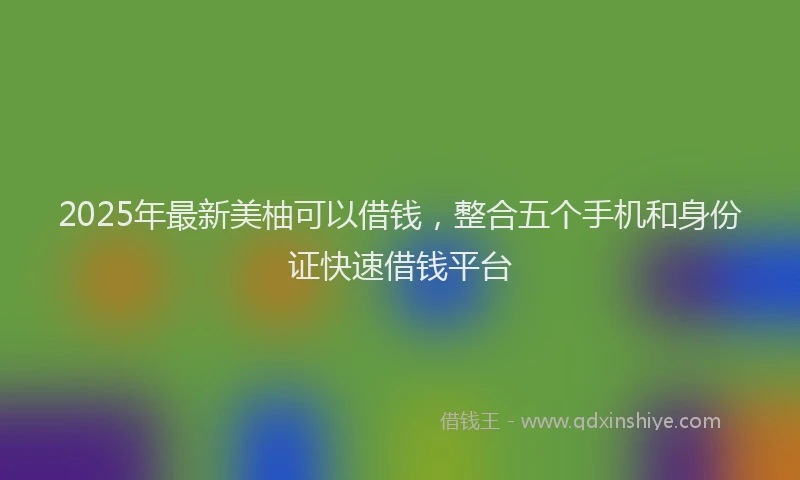 2025年最新美柚可以借钱，整合五个手机和身份证快速借钱平台