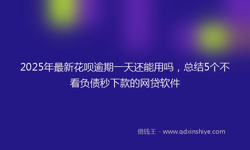 2025年最新花呗逾期一天还能用吗，总结5个不看负债秒下款的网贷软件