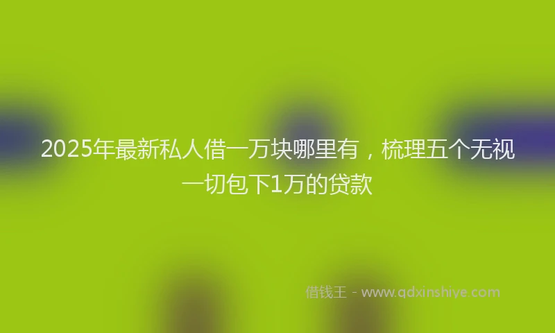 2025年最新私人借一万块哪里有，梳理五个无视一切包下1万的贷款