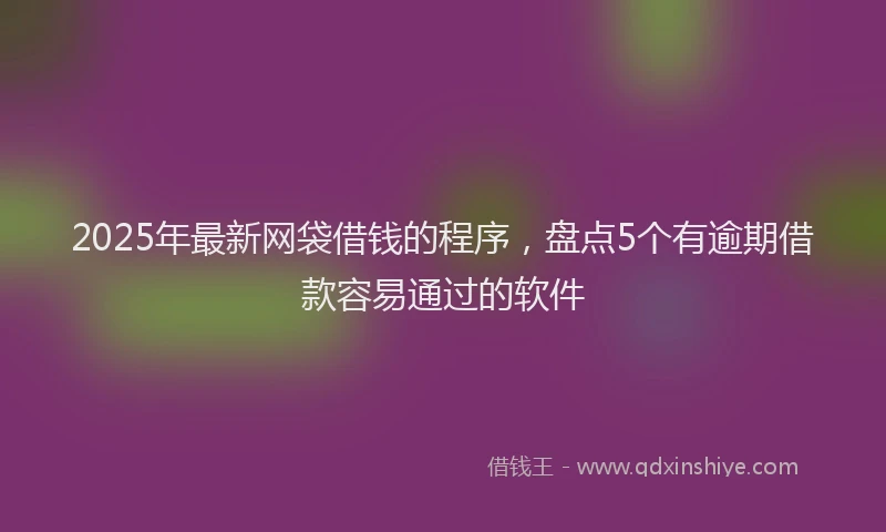 2025年最新网袋借钱的程序，盘点5个有逾期借款容易通过的软件