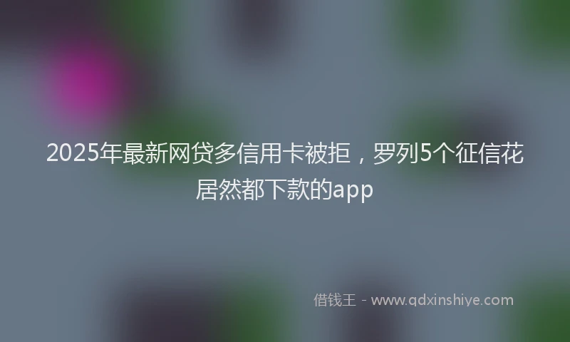 2025年最新网贷多信用卡被拒，罗列5个征信花居然都下款的app