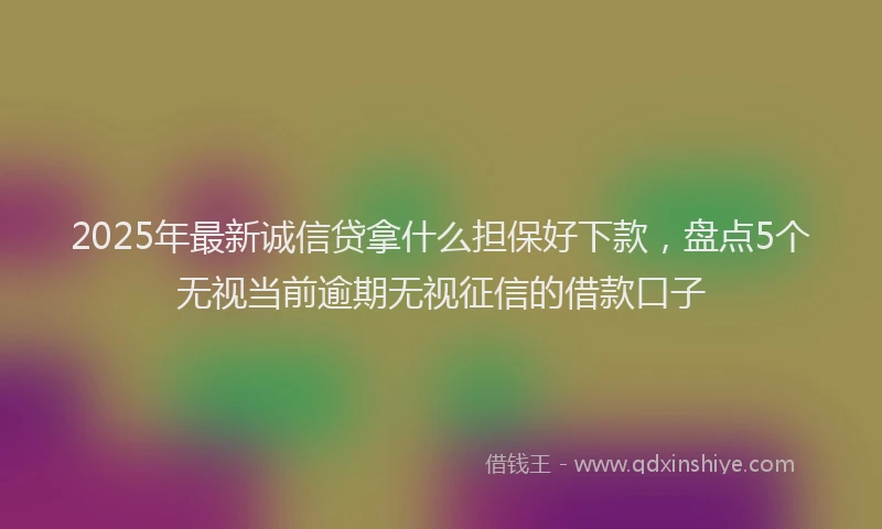 2025年最新诚信贷拿什么担保好下款，盘点5个无视当前逾期无视征信的借款口子