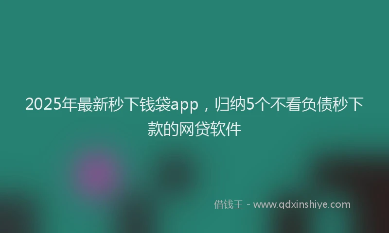 2025年最新秒下钱袋app，归纳5个不看负债秒下款的网贷软件