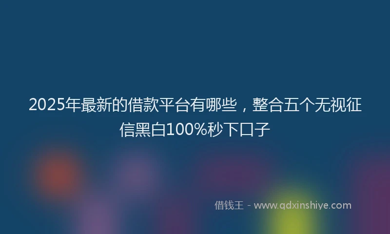 2025年最新的借款平台有哪些，整合五个无视征信黑白100%秒下口子