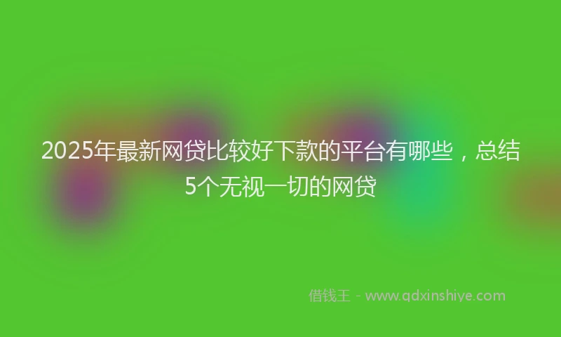 2025年最新网贷比较好下款的平台有哪些，总结5个无视一切的网贷