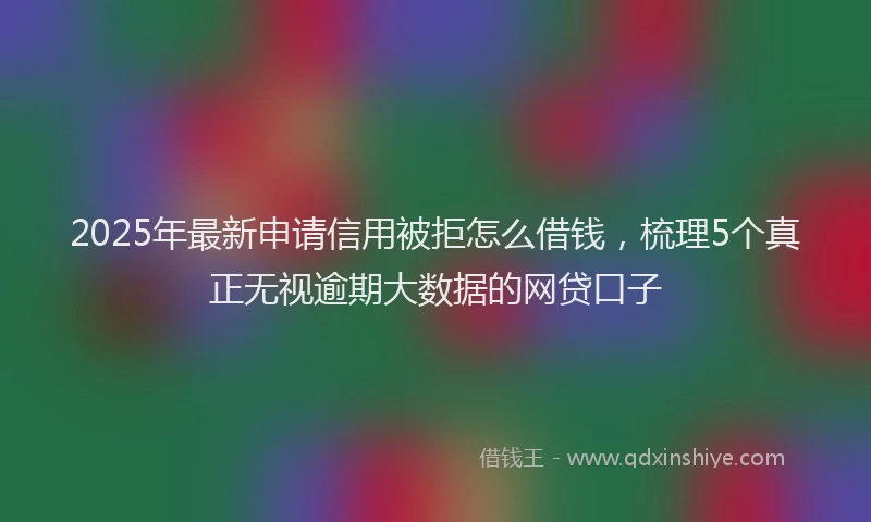 2025年最新申请信用被拒怎么借钱，梳理5个真正无视逾期大数据的网贷口子
