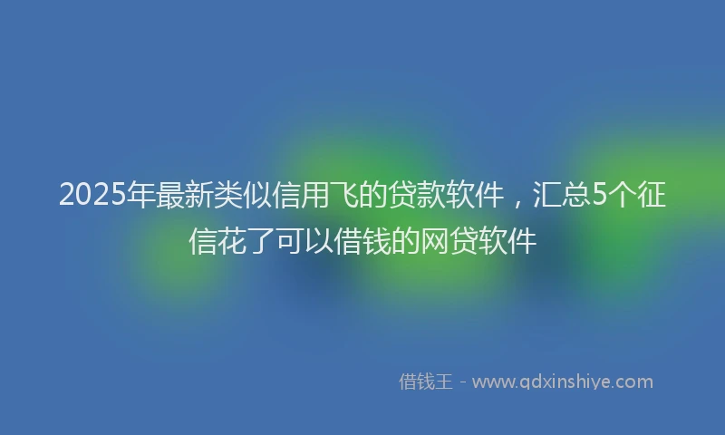 2025年最新类似信用飞的贷款软件，汇总5个征信花了可以借钱的网贷软件