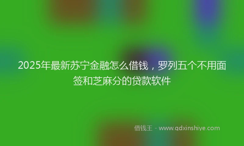 2025年最新苏宁金融怎么借钱，罗列五个不用面签和芝麻分的贷款软件