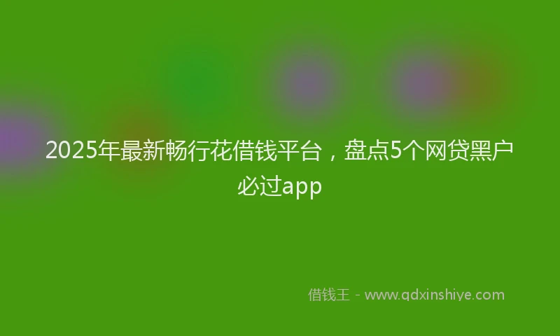 2025年最新畅行花借钱平台，盘点5个网贷黑户必过app