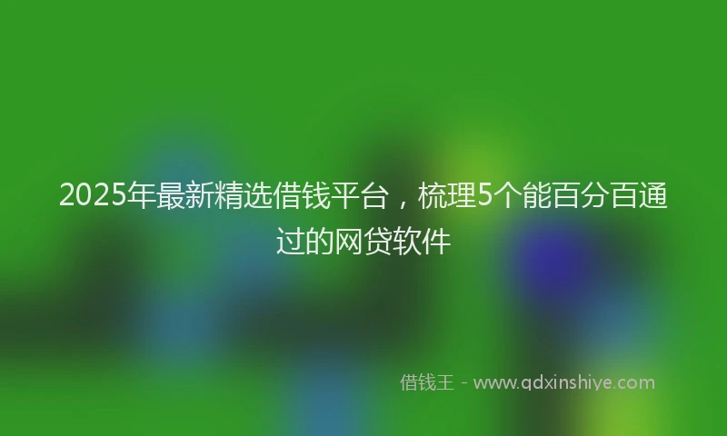 2025年最新精选借钱平台，梳理5个能百分百通过的网贷软件