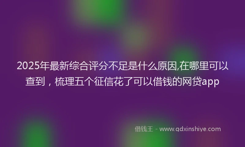 2025年最新综合评分不足是什么原因,在哪里可以查到，梳理五个征信花了可以借钱的网贷app