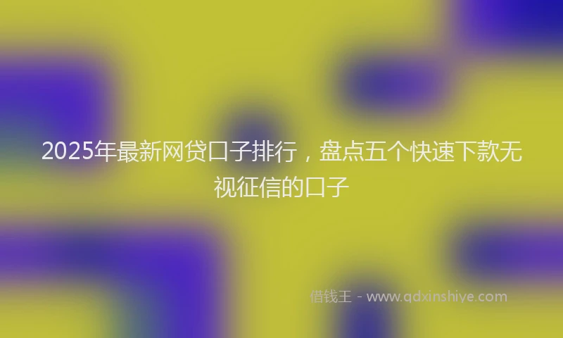 2025年最新网贷口子排行，盘点五个快速下款无视征信的口子