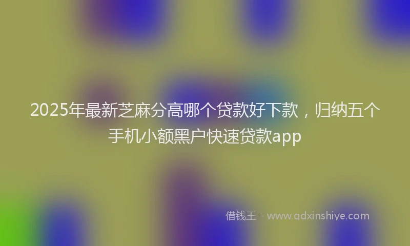 2025年最新芝麻分高哪个贷款好下款，归纳五个手机小额黑户快速贷款app