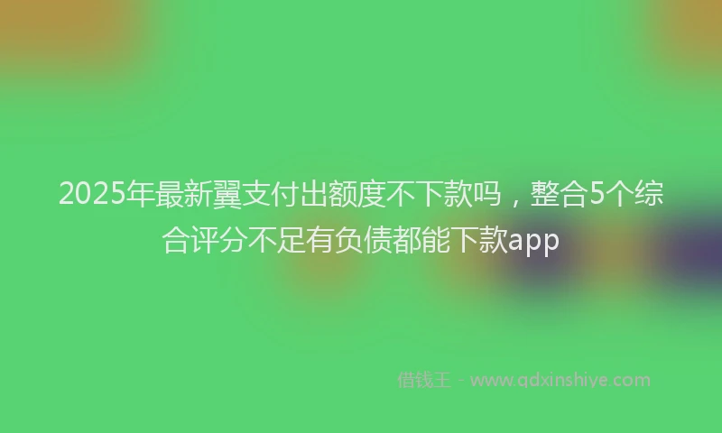 2025年最新翼支付出额度不下款吗，整合5个综合评分不足有负债都能下款app