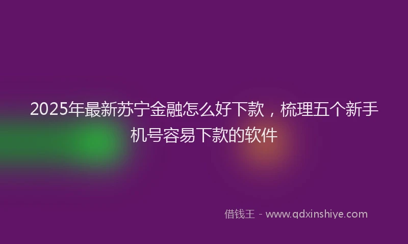 2025年最新苏宁金融怎么好下款，梳理五个新手机号容易下款的软件