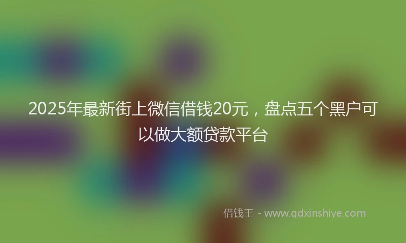 2025年最新街上微信借钱20元，盘点五个黑户可以做大额贷款平台