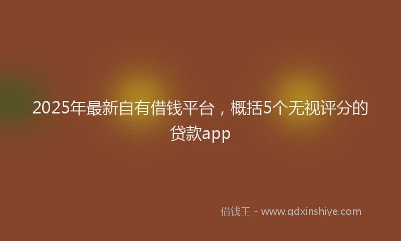 2025年最新自有借钱平台，概括5个无视评分的贷款app
