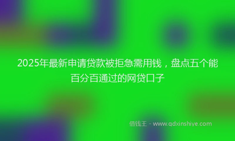 2025年最新申请贷款被拒急需用钱，盘点五个能百分百通过的网贷口子