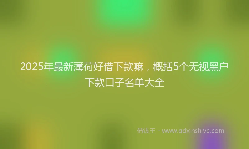2025年最新薄荷好借下款嘛，概括5个无视黑户下款口子名单大全
