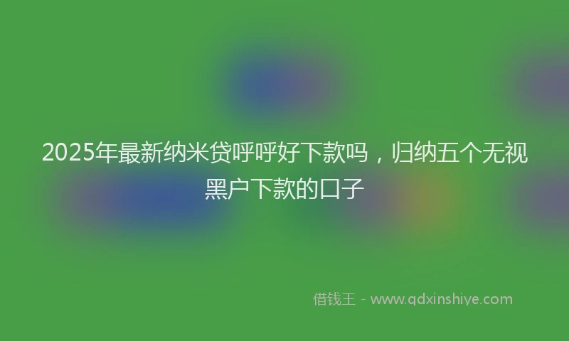2025年最新纳米贷呼呼好下款吗，归纳五个无视黑户下款的口子