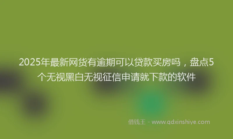 2025年最新网货有逾期可以贷款买房吗，盘点5个无视黑白无视征信申请就下款的软件