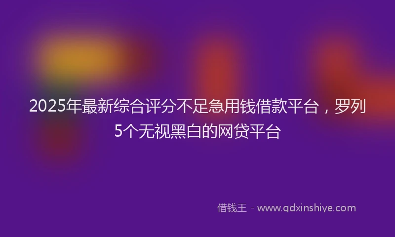 2025年最新综合评分不足急用钱借款平台，罗列5个无视黑白的网贷平台