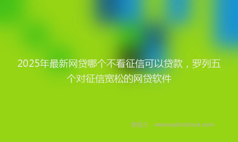 2025年最新网贷哪个不看征信可以贷款，罗列五个对征信宽松的网贷软件