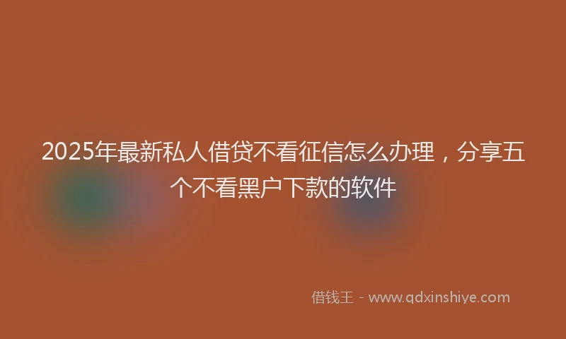 2025年最新私人借贷不看征信怎么办理，分享五个不看黑户下款的软件