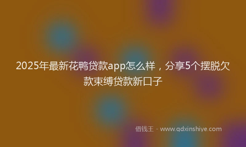 2025年最新花鸭贷款app怎么样，分享5个摆脱欠款束缚贷款新口子