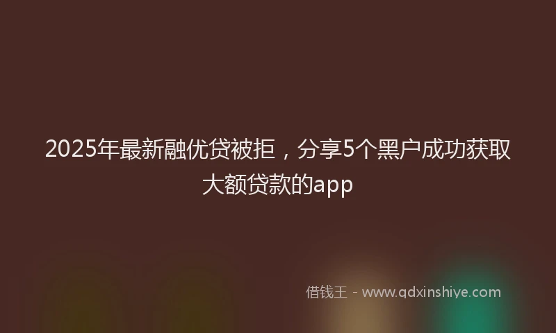 2025年最新融优贷被拒，分享5个黑户成功获取大额贷款的app