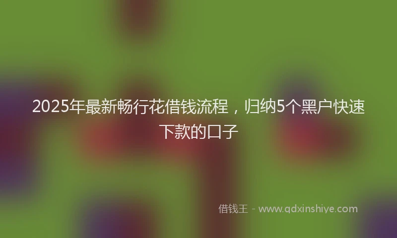 2025年最新畅行花借钱流程，归纳5个黑户快速下款的口子