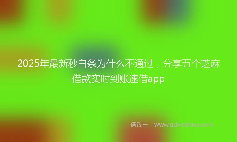 2025年最新秒白条为什么不通过，分享五个芝麻借款实时到账速借app
