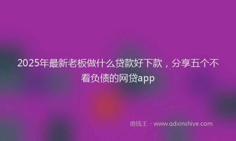 2025年最新老板做什么贷款好下款，分享五个不看负债的网贷app