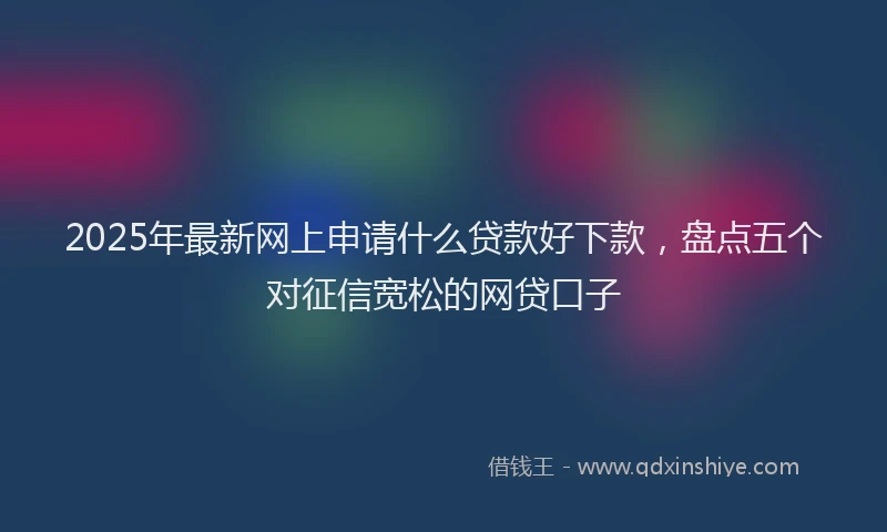 2025年最新网上申请什么贷款好下款，盘点五个对征信宽松的网贷口子