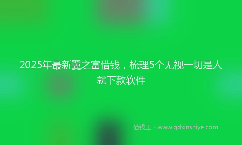 2025年最新翼之富借钱，梳理5个无视一切是人就下款软件