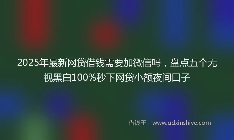 2025年最新网贷借钱需要加微信吗，盘点五个无视黑白100%秒下网贷小额夜间口子