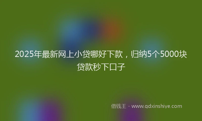 2025年最新网上小贷哪好下款，归纳5个5000块贷款秒下口子