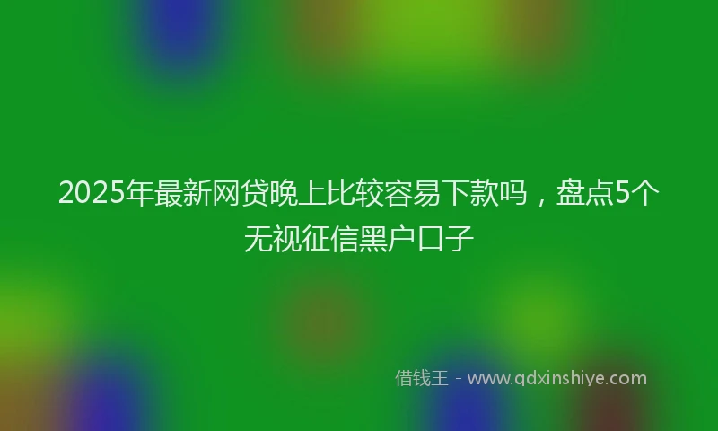 2025年最新网贷晚上比较容易下款吗，盘点5个无视征信黑户口子
