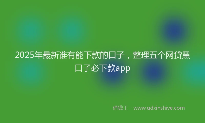 2025年最新谁有能下款的口子，整理五个网贷黑口子必下款app