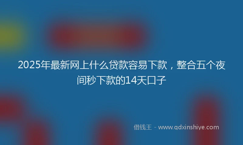 2025年最新网上什么贷款容易下款，整合五个夜间秒下款的14天口子