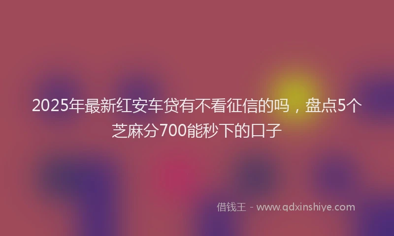 2025年最新红安车贷有不看征信的吗，盘点5个芝麻分700能秒下的口子