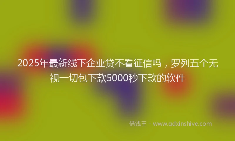 2025年最新线下企业贷不看征信吗，罗列五个无视一切包下款5000秒下款的软件