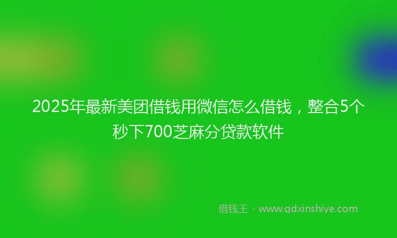 2025年最新美团借钱用微信怎么借钱，整合5个秒下700芝麻分贷款软件