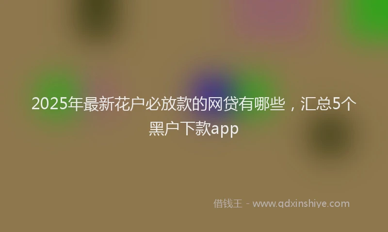 2025年最新花户必放款的网贷有哪些，汇总5个黑户下款app