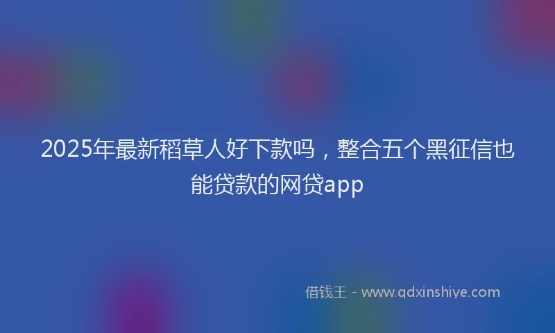 2025年最新稻草人好下款吗，整合五个黑征信也能贷款的网贷app