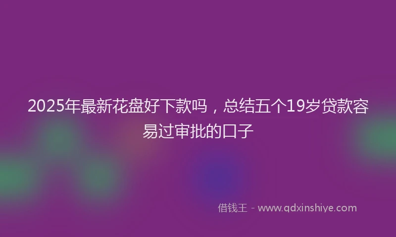 2025年最新花盘好下款吗，总结五个19岁贷款容易过审批的口子