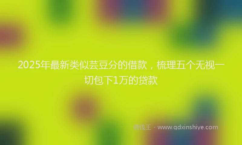 2025年最新类似芸豆分的借款，梳理五个无视一切包下1万的贷款